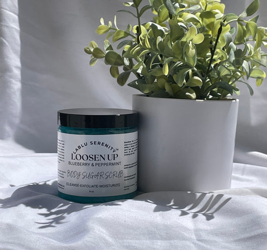 LOOSEN UP BODY SUGAR SCRUB (blueberry+peppermint)
