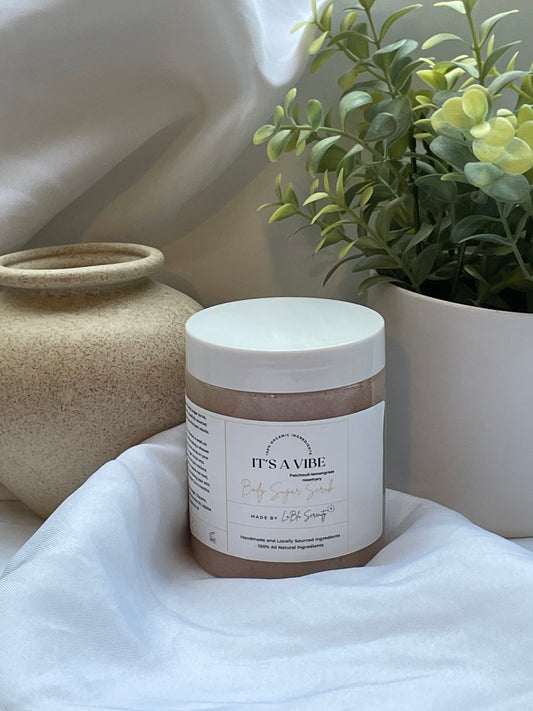 IT’S A VIBE BODY SUGAR SCRUB (patchouli essential oil+rosemary essential oil+lemongrass scent