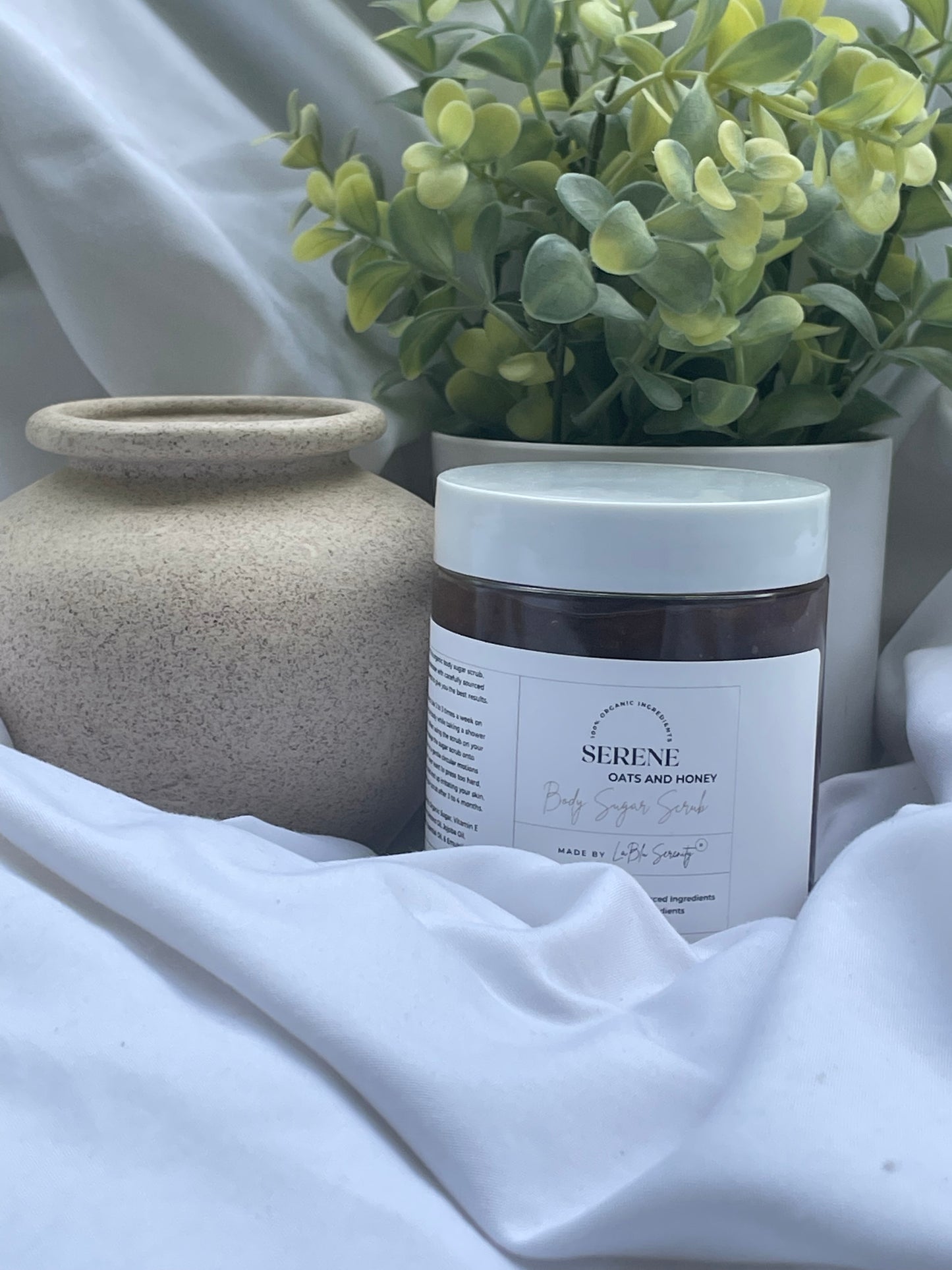 SERENE BODY SUGAR SCRUB (oats+honey+vanilla)